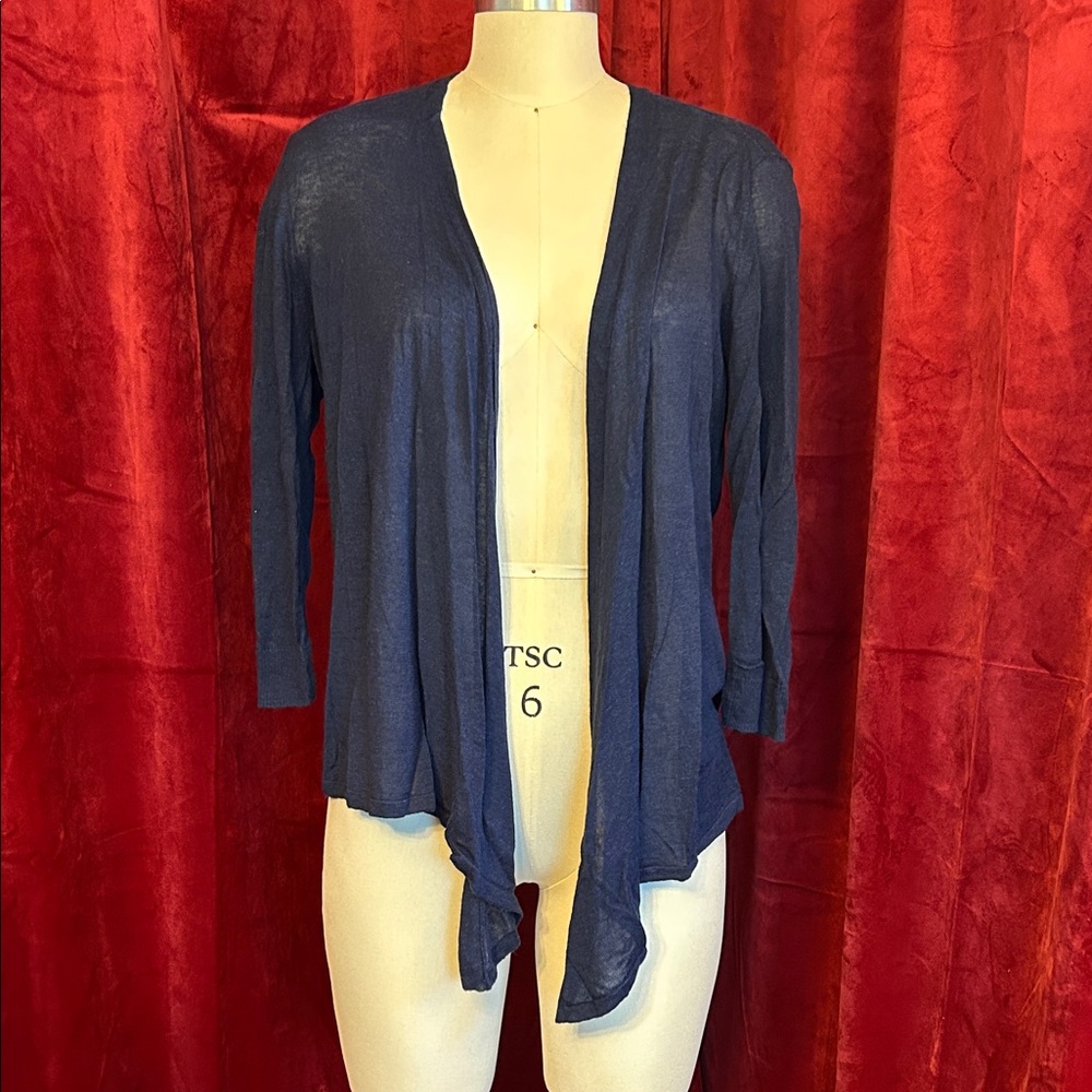 Lightweight Navy Open Front Cardigan